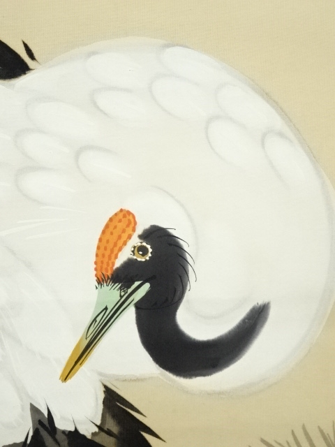 道具 ] - 道具 華渓筆 松上双鶴 肉筆絹本掛軸（保護箱） | ネット